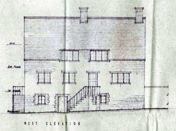 Proposed west elevation after alterations in 1947